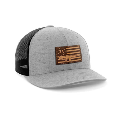 2nd Amendment AR15 Leather Patch Hat Hat Greater Half Heather Grey/Black